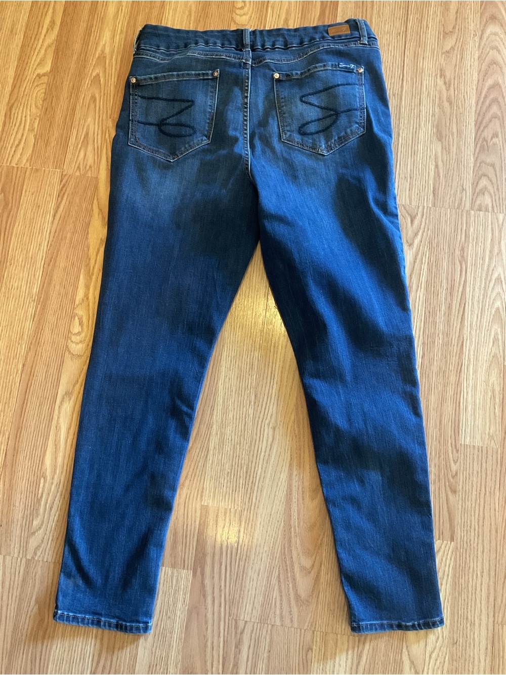 Women's SEVEN7/Dark Blue Stretch Denim Jeans Sz.14 -37x29